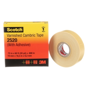 CINTA AISLANTE CAMBRIC CON ADHESIVO 2520 3/4" X18MTS