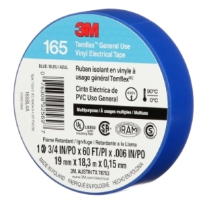 CINTA AISLANTE TEMFLEX 165 VINILO 3/4"X 18MTS AZUL