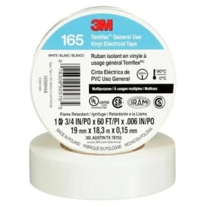 CINTA AISLANTE TEMFLEX 165 VINILO 3/4&QUOT;X 18MTS BLANCO
