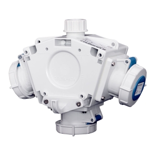 TOMA TRIPLE AÉREO PULPO 16AMP 2P+T 250V AZUL 6H IP67